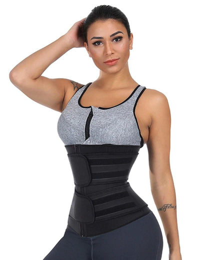 BellesSilhouettes™ Ceinture brûle graisse 100% Latex Noir - BellesSilhouettes