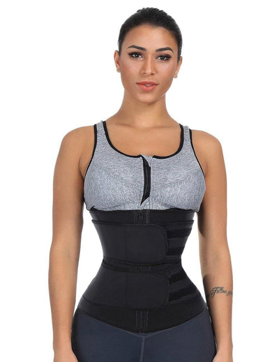 BellesSilhouettes™ Ceinture brûle graisse 100% Latex Noir - BellesSilhouettes